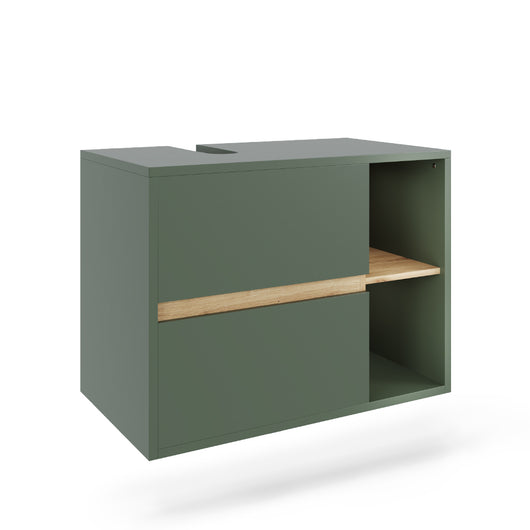 Vicco Mobiletto per lavabo Verde/Artigianale 80 x 60 cm con 2 cassetti
