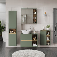 Vicco Mobiletto per lavabo Verde/Artigianale 80 x 60 cm con 2 cassetti