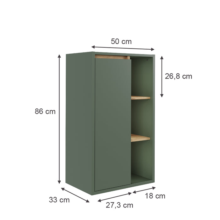 Vicco Mobiletto midi Verde/Artigianale 50 x 86 cm con ripiani aperti