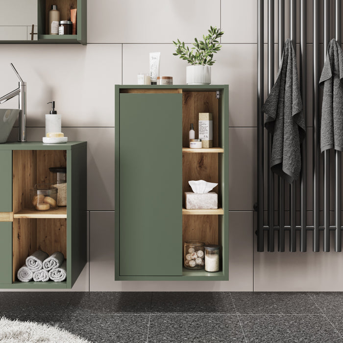 Vicco Mobiletto midi Verde/Artigianale 50 x 86 cm con ripiani aperti