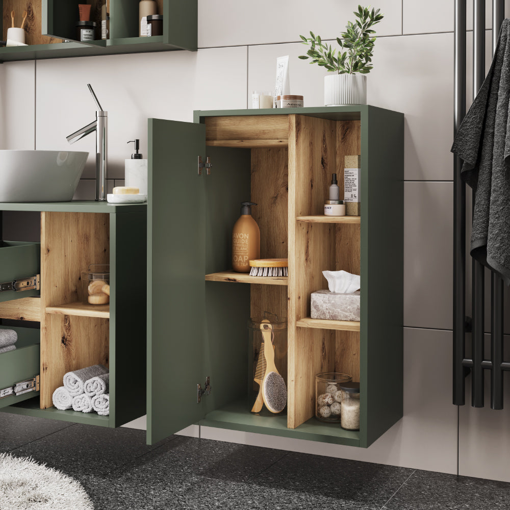 Vicco Mobiletto midi Verde/Artigianale 50 x 86 cm con ripiani aperti