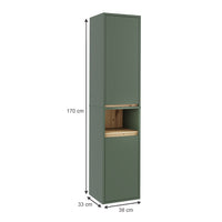 Vicco Armadio per il bagno Verde/Artigianale 38 x 170 cm con 2 porte