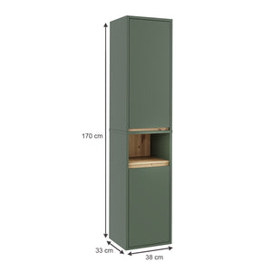 Vicco Armadio per il bagno Verde/Artigianale 38 x 170 cm con 2 porte
