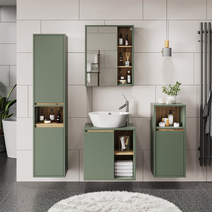 Vicco Armadio per il bagno Verde/Artigianale 38 x 170 cm con 2 porte