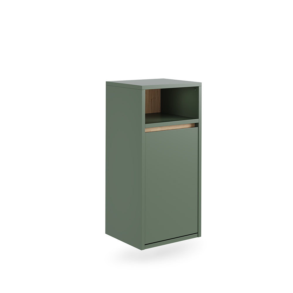 Vicco Mobiletto da bagno Verde/Artigianale 38 x 80 cm con cesto portabiancheria