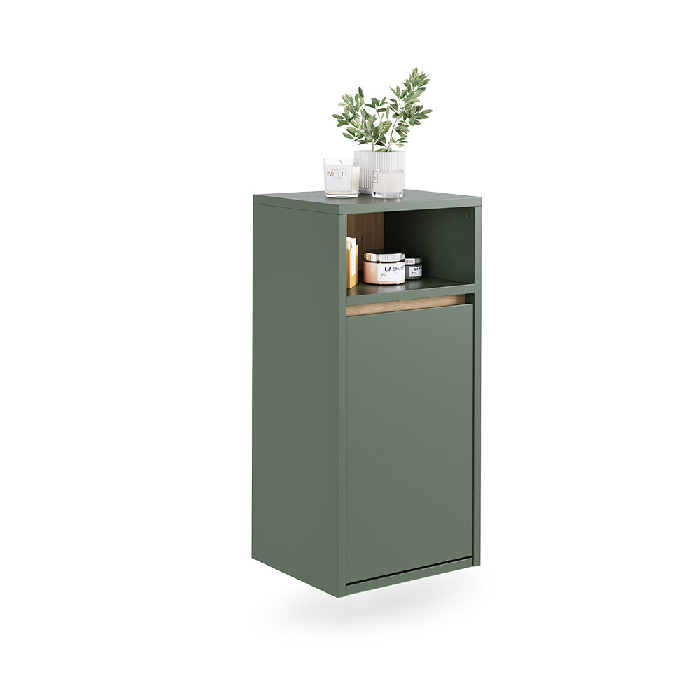Vicco Mobiletto da bagno Verde/Artigianale 38 x 80 cm con cesto portabiancheria