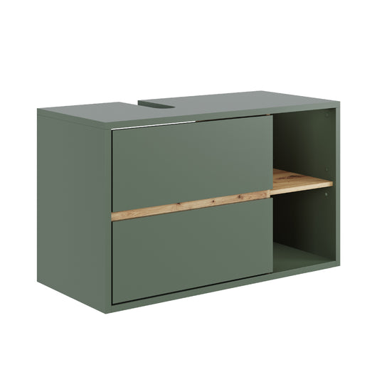 Vicco Mobiletto per lavabo Verde/Artigianale 100 x 60 cm con 2 cassetti
