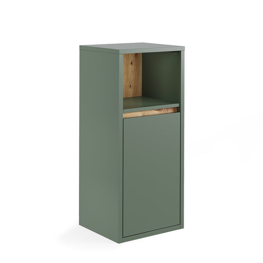 Vicco Mobiletto midi Verde/Artigianale 33 x 80 cm con porta e ripiano aperto