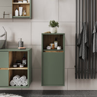 Vicco Mobiletto midi Verde/Artigianale 33 x 80 cm con porta e ripiano aperto