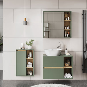 Vicco Set di mobili da bagno Verde/Artigianale 3 parti