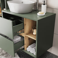 Vicco Set di mobili da bagno Verde/Artigianale 3 parti