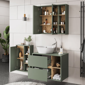 Vicco Set di mobili da bagno Verde/Artigianale 3 parti