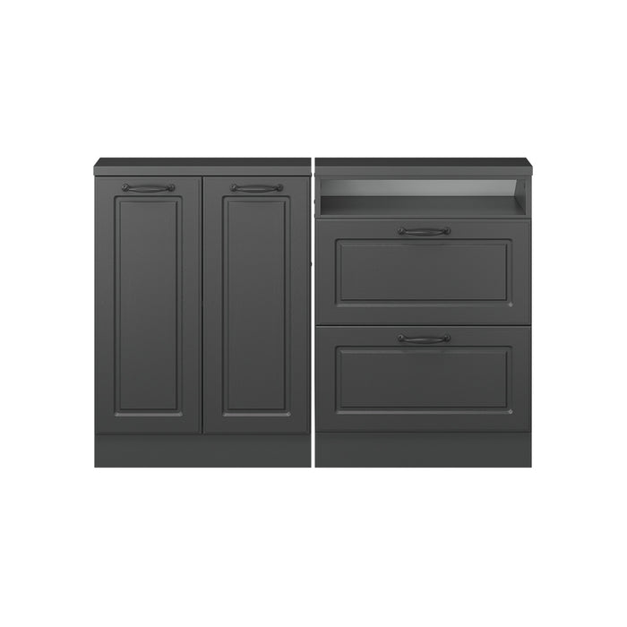 Vicco Mobile cucina sottotetto Casa di campagna antracite/antracite 120 cm Set di 2