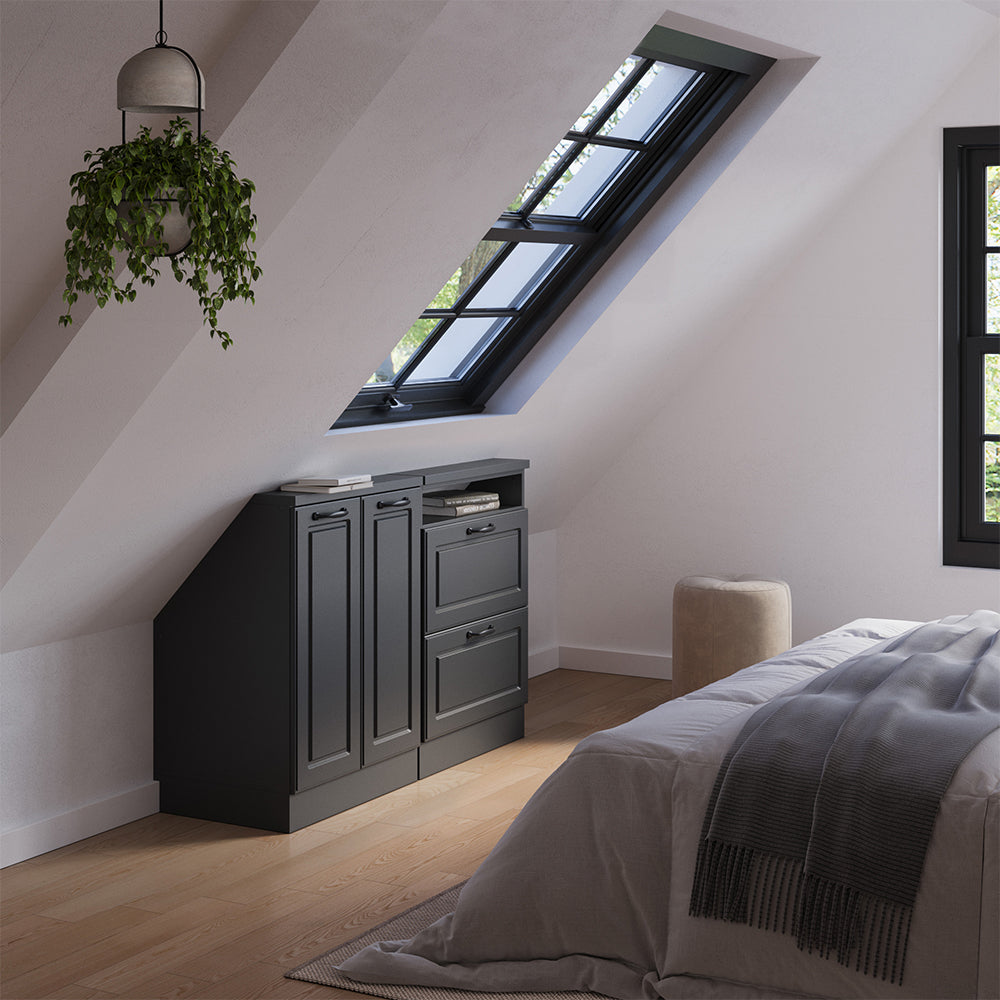 Vicco Set di mobili sottotetto Casa di campagna antracite/antracite 120 x 81.6 cm Set di 2