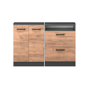 Vicco Set di mobili sottotetto Quercia dorata/antracite Set di 2