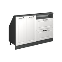 Vicco Mobile cucina sottotetto Bianco casa di campagna/antracite 120 cm Set di 2