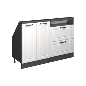 Vicco Mobile cucina sottotetto Bianco casa di campagna/antracite 120 cm Set di 2