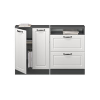 Vicco Mobile cucina sottotetto Bianco casa di campagna/antracite 120 cm Set di 2