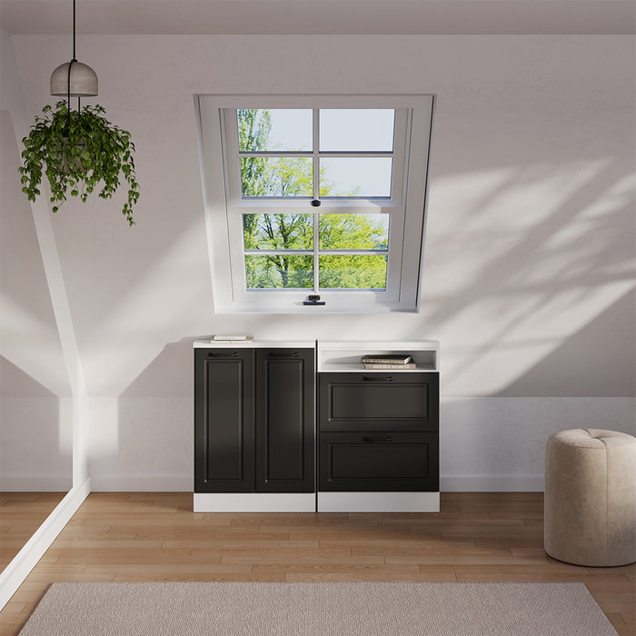 Vicco Set di mobili sottotetto Antracite casa di campagna/bianco Set di 2