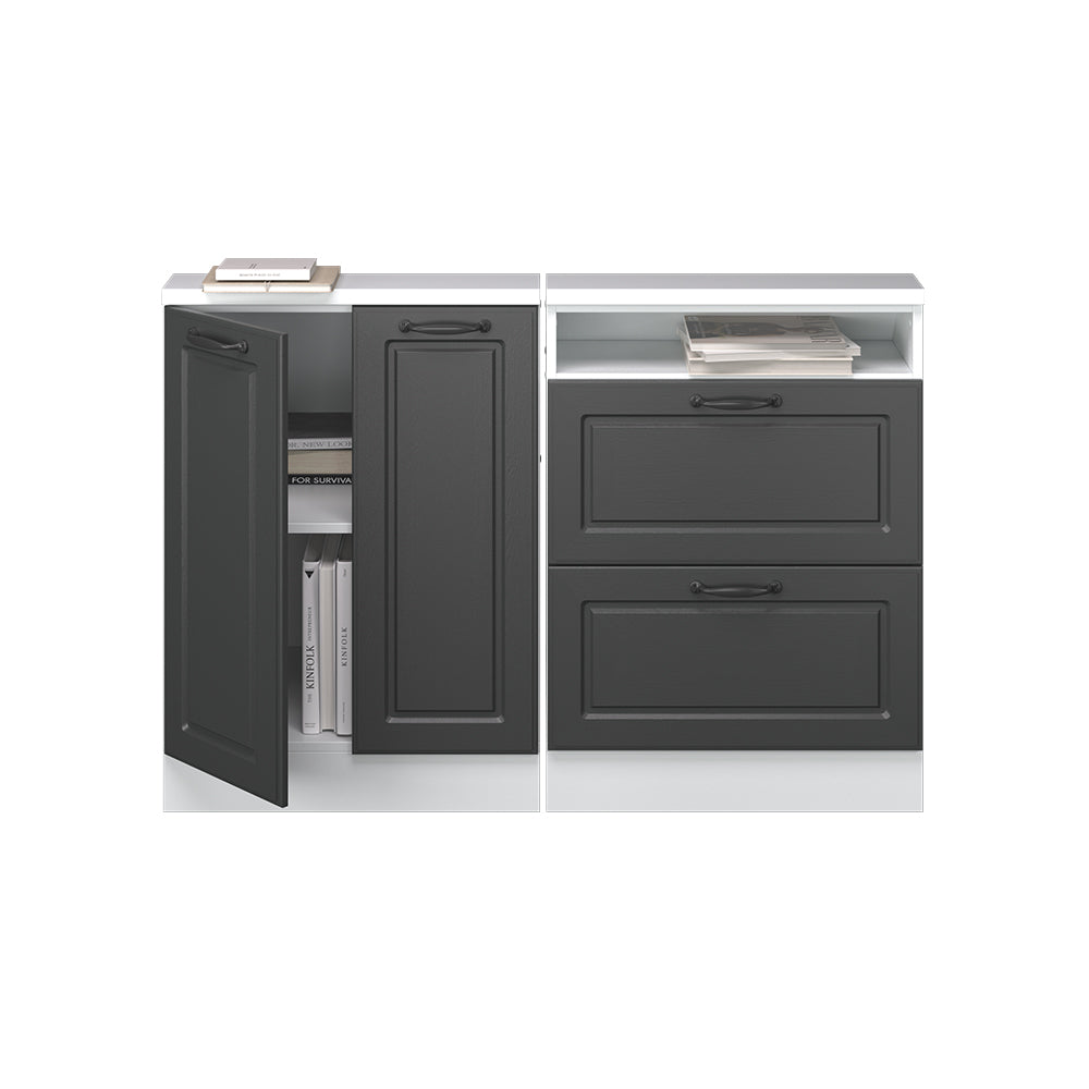 Vicco Set di mobili sottotetto Antracite casa di campagna/bianco Set di 2