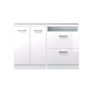 Vicco Set di mobili sottotetto Bianco lucido/bianco Set di 2