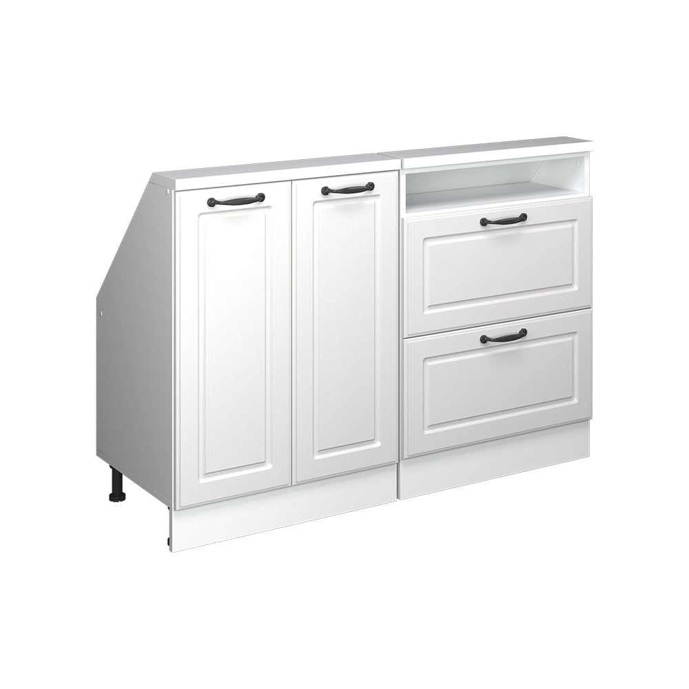 Vicco Mobile cucina sottotetto Casa di campagna bianca/bianco 120 cm Set di 2