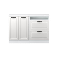 Vicco Mobile cucina sottotetto Casa di campagna bianca/bianco 120 cm Set di 2