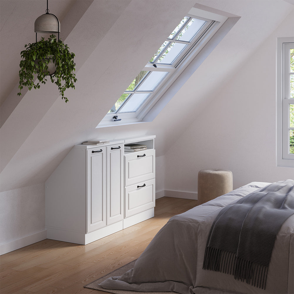 Vicco Set di mobili sottotetto Casa di campagna bianca/bianco Set di 2