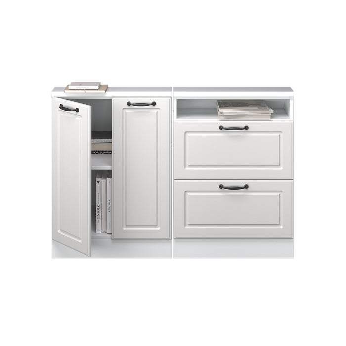 Vicco Mobile cucina sottotetto Casa di campagna bianca/bianco 120 cm Set di 2