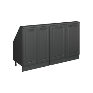 Vicco Mobile cucina sottotetto Casa di campagna antracite/antracite 140 cm Set di 2