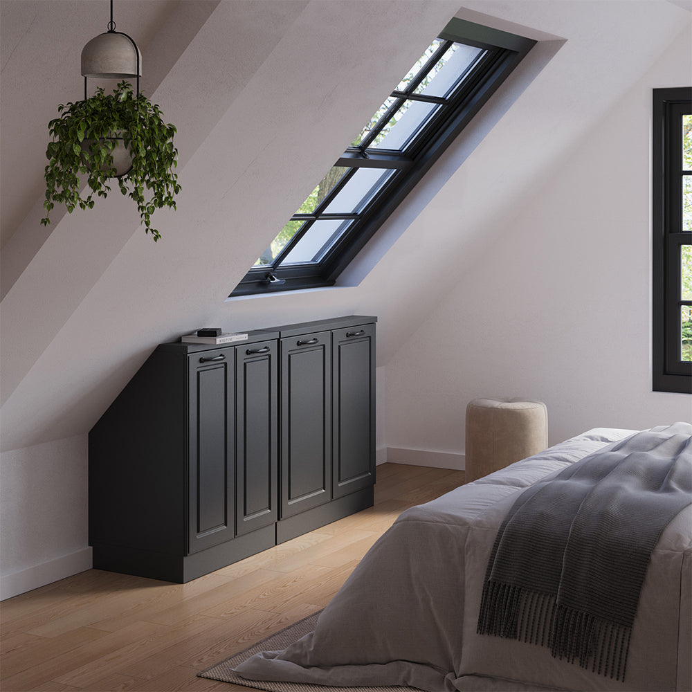 Vicco Set di mobili sottotetto Casa di campagna antracite/antracite Set di 2