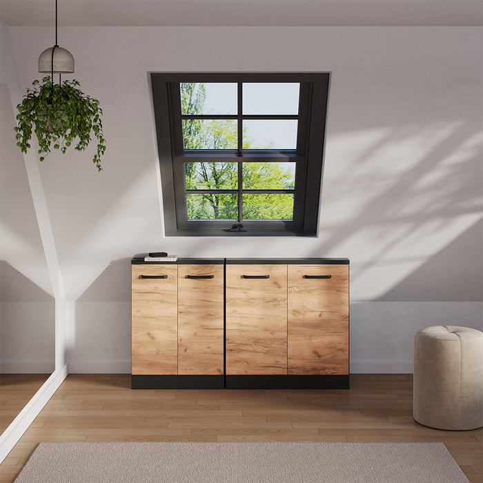 Vicco Set di mobili sottotetto Quercia dorata/antracite Set di 2