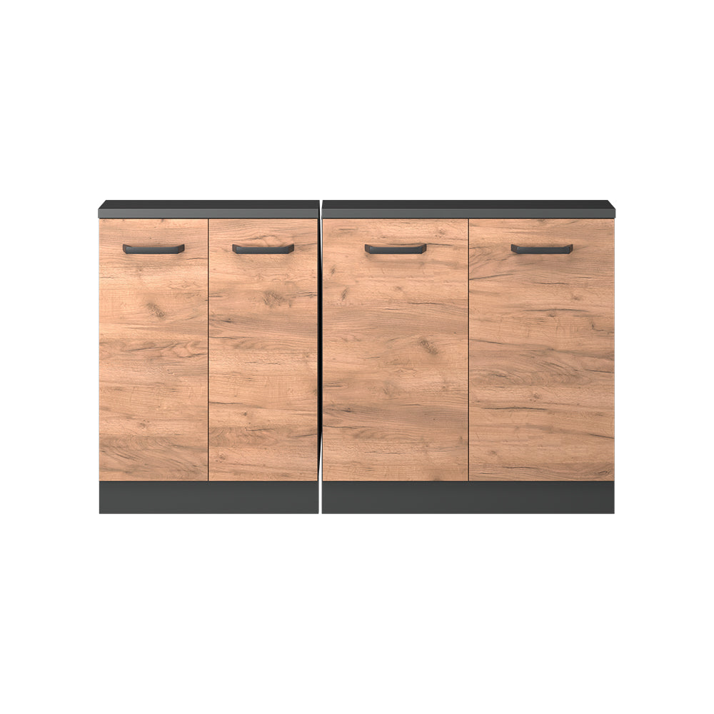 Vicco Mobile cucina sottotetto Quercia dorata/antracite 140 cm Set di 2