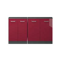 Vicco Set di mobili sottotetto Rosso lucido/antracite Set di 2