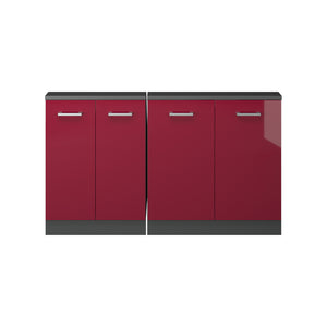 Vicco Set di mobili sottotetto Rosso lucido/antracite Set di 2