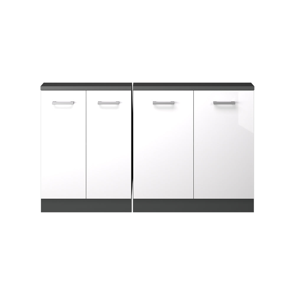 Vicco Set di mobili sottotetto Bianco lucido/antracite Set di 2