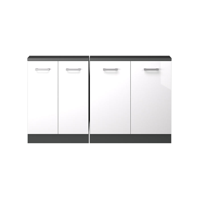 Vicco Set di mobili sottotetto Bianco lucido/antracite Set di 2