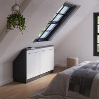 Vicco Set di mobili sottotetto Bianco lucido/antracite Set di 2