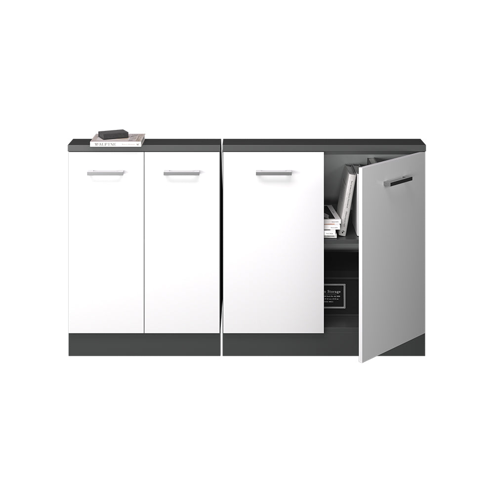 Vicco Set di mobili sottotetto Bianco lucido/antracite Set di 2