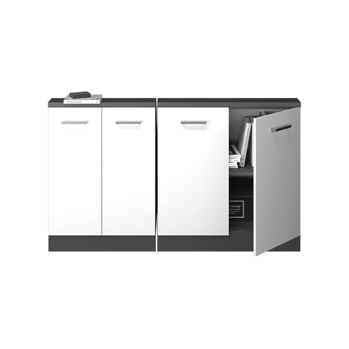 Vicco Set di mobili sottotetto Bianco lucido/antracite Set di 2