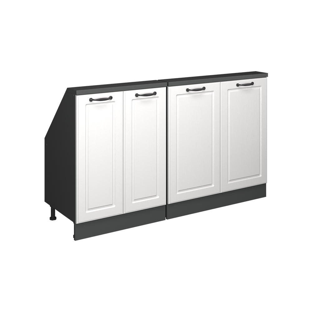 Vicco Mobile cucina sottotetto Bianco casa di campagna/antracite 140 cm Set di 2