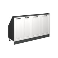Vicco Mobile cucina sottotetto Bianco casa di campagna/antracite 140 cm Set di 2