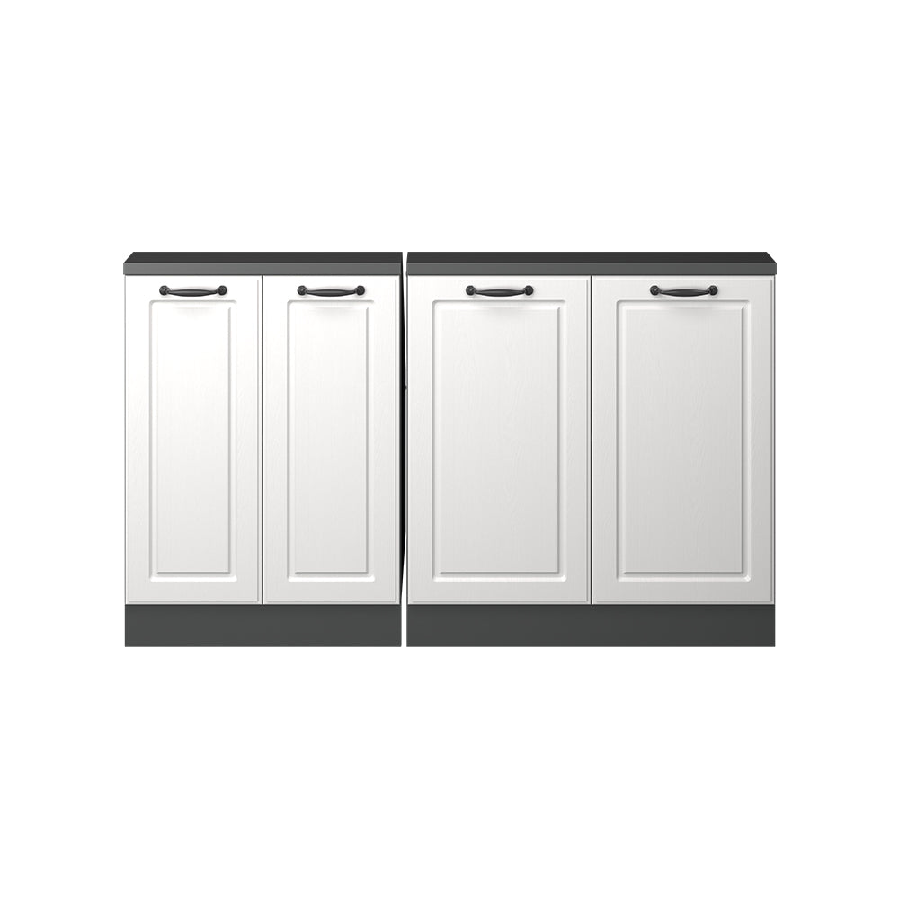 Vicco Mobile cucina sottotetto Bianco casa di campagna/antracite 140 cm Set di 2