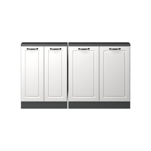 Vicco Mobile cucina sottotetto Bianco casa di campagna/antracite 140 cm Set di 2