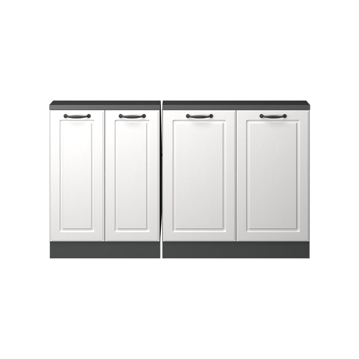 Vicco Mobile cucina sottotetto Bianco casa di campagna/antracite 140 cm Set di 2