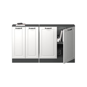 Vicco Mobile cucina sottotetto Bianco casa di campagna/antracite 140 cm Set di 2