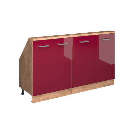 Vicco Set di mobili sottotetto Rosso lucido/rovere dorato Set di 2