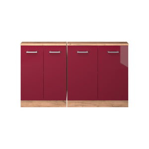 Vicco Set di mobili sottotetto Rosso lucido/rovere dorato Set di 2