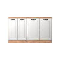 Vicco Mobile cucina sottotetto Casa di campagna bianca/quercia dorata 140 cm Set di 2