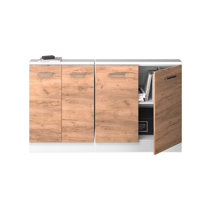 Vicco Mobile cucina sottotetto Quercia dorata/bianco 140 cm Set di 2